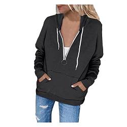 unilarinna Kapuzenjacke Damen Sweatjacke Farbblock Kapuzenpullover Sweatshirt Jacke Hoodie Kapuzenpulli Pullover mit Kapuze Reißverschluss Taschen von unilarinna