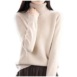 unilarinna Kaschmir-Pullover für Damen, 100% Kaschmir, langärmelig, Rundhalsausschnitt, weich, warm, Strickpullover von unilarinna