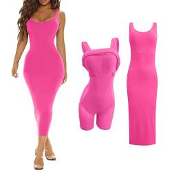 unilarinna Shaper Dress Bodycon Maxi/Mini Built in Shapewear Bra 2 in 1 Women Lounge Long Sleeve Backless Dresses von unilarinna