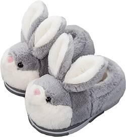 unlockgift Hausschuhe Frauen Flauschig, Süßer Hase,hausschuhe Damen Winter, Damen Schuhe Herbst,damen Schuhe-35/36,Grey Bunny Shoes von unlockgift