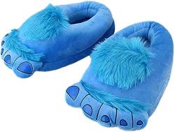 unlockgift Monster Furry Hausschuhe, Bigfoot Abenteuer Hausschuhe, Lustige Hausschuhe Winter Männer Frauen-35-40 EU,Blue von unlockgift