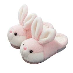 unlockgift Seemehappy Hausschuhe Kinder Mädchen,Hausschuhe Mädchen,Hausschuhe Tiere, Hase, Winter Hausschuhe Kinder,plüsch Hausschuhe Kinder-23-24,Pink Slippers von unlockgift