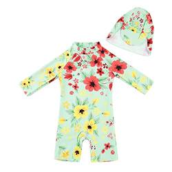 upandfast Langärmliger Surfanzug mit Sonnenschutz für Babys Mädchen(Hellgrün,12-18 Monate) von upandfast