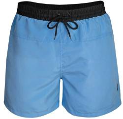urban ace | Badeshorts, Badehose | für Männer, Herren | aus schnelltrocknendem Material | mit Reißverschluss-Tasche & Innenhose, Zweifarbige Bermuda Schwimmhose, Swim Shorts (blau/schwarz, XL) von urban ace