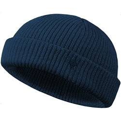 urban ace | Beanie Mütze, Haube | Docker Trawler | Frühling Herbst Winter | weich leicht | Damen Herren Unisex | dichter Stoff, doppellagig | optimale Passform, Seemannsmütze Fisherman (Navy) von urban ace