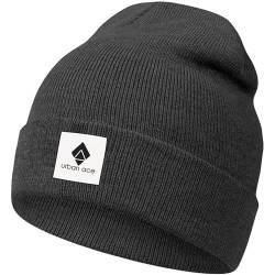 urban ace | Street Classics | Beanie, Mütze, Haube | dichter Stoff, doppellagig | mit Patch | Damen, Herren | Frühling Herbst Winter | weich & hochwertig (Charcoal, Stoffpatch) von urban ace