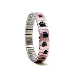 urband LONDON Edelstahlzugarmband CAT PAWS Rosé Schwarz Metallic - 10 mm Größe L von urband LONDON