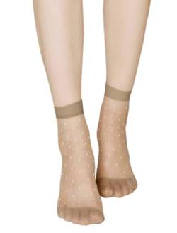 sourcing map 10 Paar Damen Gepunktetes Muster Knöchellang Dehnbar Schier Socken Beige One Size von uxcell