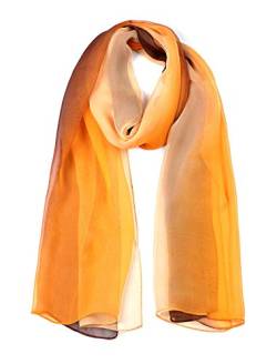 sourcing map Lang Chiffon Leicht Gradient Farbe Schal Frühling Sommer Weich für Frauen Coffee/Orange 63"x19.6" von uxcell