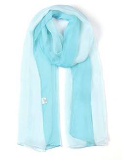 sourcing map Lang Chiffon Leicht Gradient Farbe Schal Frühling Sommer Weich für Frauen Light Blue 63"x19.6" von uxcell