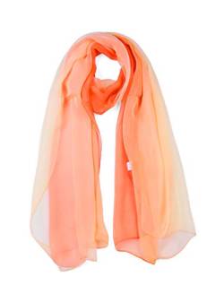 sourcing map Lang Chiffon Leicht Gradient Farbe Schal Frühling Sommer Weich für Frauen Orange 63"x19.6" von uxcell