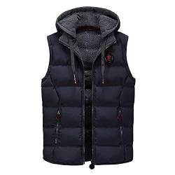 Generic Herren Weste Outdoor Leichte Puffer Winter Arbeitsweste Slim Fit Mit Reißverschluss Taschen Steppweste Sport Fleece Weste Gilet Ärmellose Sportweste Männer Jacket Dunkelblau 3XL von uxxnjfg