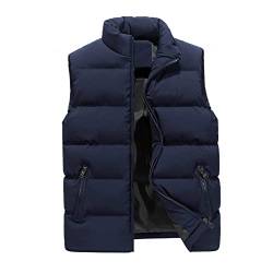 Generic Herren Weste Outdoor Leichte Puffer Winter Arbeitsweste Sport Mit Reißverschluss Taschen Pufferweste Übergrößen Fleece Weste Gilet Ärmellose Sportweste Oberbekleidung Blau 3XL von uxxnjfg