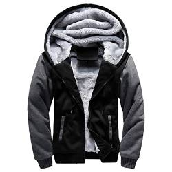 Generic Herren Winterjacke Oversize Zipper Mode Fleece Winterjacke Frühling Zip Up Pullover Festliche Outdoor Sportbekleidung Lässige Herbstjacke Herren Clothes Halloween Grau 4XL von uxxnjfg