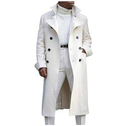 Generic Jacke Herren Winter Übergangsjacke Warme Wintermantel Trenchcoat Arbeitsjacke Modern Vintage Übergrößen Outdoor Jacken Arbeits Langarm Winterparka Männer Jacket Weiß M von uxxnjfg