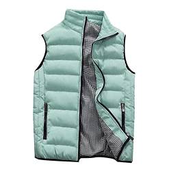 Generic Steppweste Herren Leichte Puffer Winter Arbeitsweste Warme Mit Reißverschluss Taschen Pufferweste Übergrößen Fleece Weste Gilet Ärmellose Steppweste Männer Jacket Himmelblau 3XL von uxxnjfg