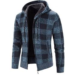 Jacke Herren Winter Übergangsjacke Warme Kapuzenjacke Zipper Patchwork Wintermantel Wärme Locker Modern Herbst Jacke Vintage Langarm Arbeitsjacke Oberbekleidung Blau M von uxxnjfg