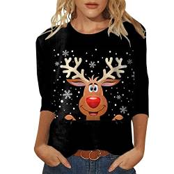 Sweatshirt Damen Weihnachts Pullover Winter Weihnachtsbaum Herbst Kuschel Oberteile Elegante Familien Weihnachtsoutfit Mode Silvester Festliche Kleider Ugly Christmas Sweater Braun XL von uxxnjfg