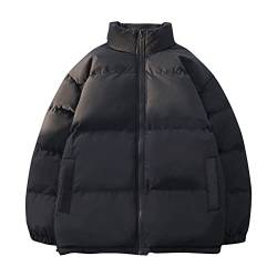 uxxnjfg Daunenjacke Herren Winterjacke Stehkragen Puffer Jacke Oversize Zipper Warme Herbstjacke Große Größen Modern Parka Männer Jacken Sport Langarm Jacke Wanderjacke Weihnachts Schwarz 4XL von uxxnjfg