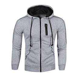 uxxnjfg Herren Winterjacke Oversize Vintage Casual Fleece Winterjacke Mode Fitness Kapuzenpullover Gym Outdoor Arbeitsjacke Herbstjacke Trainingspullover Herren Jacke Halloween Grau L von uxxnjfg