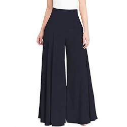 uxxnjfg Sporthose Damen Lockere Große Größen Elastischer Bund Weites Bein Damenhosen Freizeit Stretch Weite Pants Damen Fitness Bohemian Jogging Bequeme Luftige Hosen Freizeithosen Für Damen Blau M von uxxnjfg