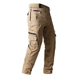 uxxnjfg Trainingshose Herren Tactical Cargo Hosen Stretch Sommer Freizeit Günstig Kleider Regular Sport Fitness Männerhose Kleidung Clothes Outfits Gelb 3XL von uxxnjfg