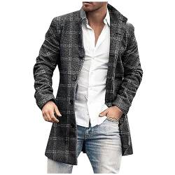 uxxnjfg Winterjacke Herren Übergangsjacke Warme Wintermantel Trenchcoat Winterparka Übergrößen Vintage Wärme Herbst Jacke Modern Langarm Arbeitsjacke Männer Jacket Dunkelgrau M von uxxnjfg