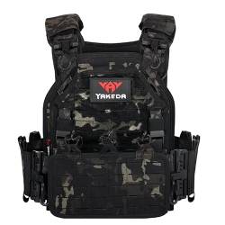 vAv YAKEDA Taktische Weste für Männer Militär 1000D Nylon Schnellverschluss Laserschneidende modulare Weste Multicam Leichte Weste (Black CP) von vAv YAKEDA