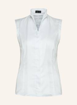 Van Laack Bluse Modern Fit Ärmellos Kelchkragen weiss von van Laack