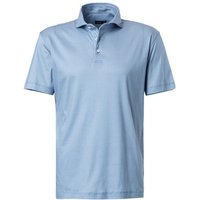 van Laack Herren Polo-Shirt blau Baumwoll-Jersey meliert von van Laack