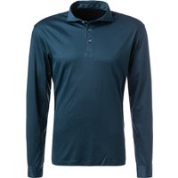van Laack Herren Polo-Shirt blau Baumwoll-Jersey von van Laack