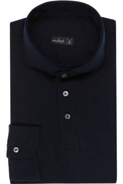 van Laack Meisterwerk Slim Fit Longsleeve Poloshirt navy, Einfarbig von van Laack