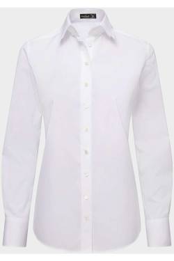 van Laack Modern Fit Bluse weiss, Einfarbig von van Laack