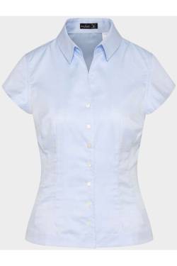 van Laack Slim Fit Bluse Kurzarm hellblau von van Laack