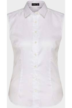 van Laack Slim Fit Bluse weiss, Einfarbig von van Laack