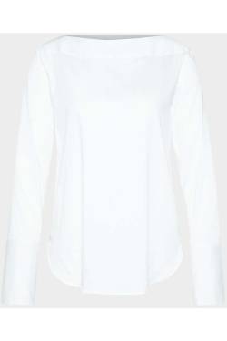 van Laack Slim Fit Bluse weiss, Einfarbig von van Laack