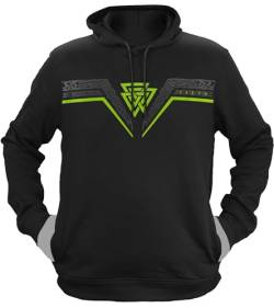 NØRTH Legendary Herren Hoodie mit Kapuze - Valknut Wotansknoten - nordische Wikinger Walhalla Geschenke für Männer, Valhalla Viking Herren Pullover, Farbe:Schwarz/Grün, Größe:XL von vanVerden