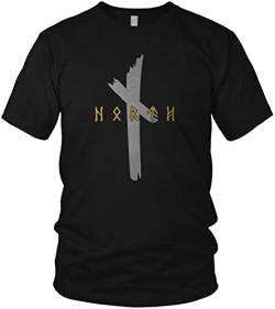 NØRTH Legendary Herren T-Shirt - Original North Runen Logo Gold/Silber Edition, nordische Wikinger Walhalla Geschenke für Männer, Odin Thor Valhalla Viking, Farbe:Gold/Silber, Größe:4XL von vanVerden