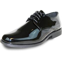 VANGELO Herren Oxford Anzugschuhe formelle Smoking Schuhe für Hochzeit, Uniform und Abschlussball, breite Breite erhältlich, Schwarz (Black Patent 1), 48 EU von vangelo