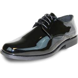 VANGELO Men's Tuxedo Shoes Tux-1 Wrinkle Free Dress Shoes Formal Oxford - Wide Width Available,10.5 E(W) US,Black Patent von vangelo