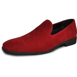 VANGELO Vallo-3 und King-5 Loafer, Slipper, formeller Smoking für Abschlussball, Hochzeit, Ortholite-Einlegesohle, mittlere und breite Breite, Rot (rot), 47 EU von vangelo