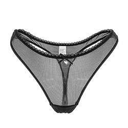 varsmiss Frauen Sexy Unterwäsche Durchsichtiger Netzstoff Tanga Grün Gelb Schwarz Weiß G-Strings (Schwarz,L) von varsmiss