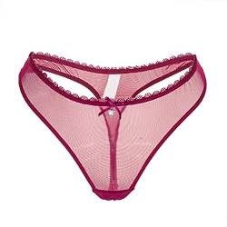 varsmiss Frauen Sexy Unterwäsche Durchsichtiger Netzstoff Tanga Grün Gelb Schwarz Weiß G-Strings (Weinrot,M) von varsmiss