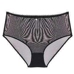 varsmiss Sexy Frauen Unterwäsche Transparente Höschen Mit Hoher Taille Grün Gelb Schwarz Weiß Schlüpfer (Schwarz,S) von varsmiss