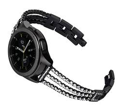 20 22mm Frauen Watch Strap Compatible With Samsung Galaxy Uhr aktiv 2 44mm 40mm Armband Compatible With Galaxieuhr 46mm 42mm S3 Huawei GT 2E Gurt (Color : Black, Size : 20mm gear sport) von vazzic