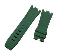 28mm schwarz blau 15703 natur gummi silikon armband männer watch Strap band Compatible With Ap. Schauen Sie den Audemars- und Piguet-Gürtel-Logo-Tools an ( Color : Dark green , Size : With black buckl von vazzic