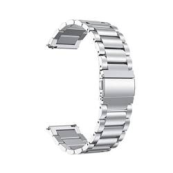 ENICEN Edelstahl-Riemen passen for Garmin Forerunner 55 245 645M Smart Watch-Band Metallarmband-Gurte for Ansatz S40 S12 S42. Korrektur (Color : Style 1 Silver, Size : For Approach S40) von vazzic