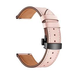 ENICEN Lederband Compatible With Samsung Galaxy Uhr 4 3 Classic Band 42mm / 46mm / aktiv 2 40mm 44mm / 41mm / 45mm 20mm 22mm Uhrenarmband Armband Gürtel (Color : Pink black, Size : For Galaxy Watch3 von vazzic