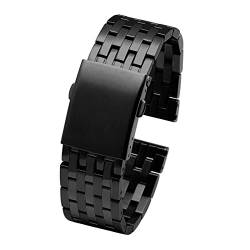 VAZZIC 22mm 24mm 26mm 28mm 30mm Edelstahl Watch Strap Compatible With Diesel for DZ4316 DZ7395 DZ7305. Männer metall feste armband band armband (Color : B Black, Size : 24mm) von vazzic