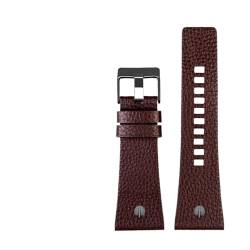 VAZZIC Compatible With Dieselarmbands Männer Handgelenk Große Größe Watch-Bands P-Olice 2 6mm 28mm 30mm 32mm Zwart Brown Echtes CALF Hide Lederarmband (Color : C brown black, Size : 24mm) von vazzic